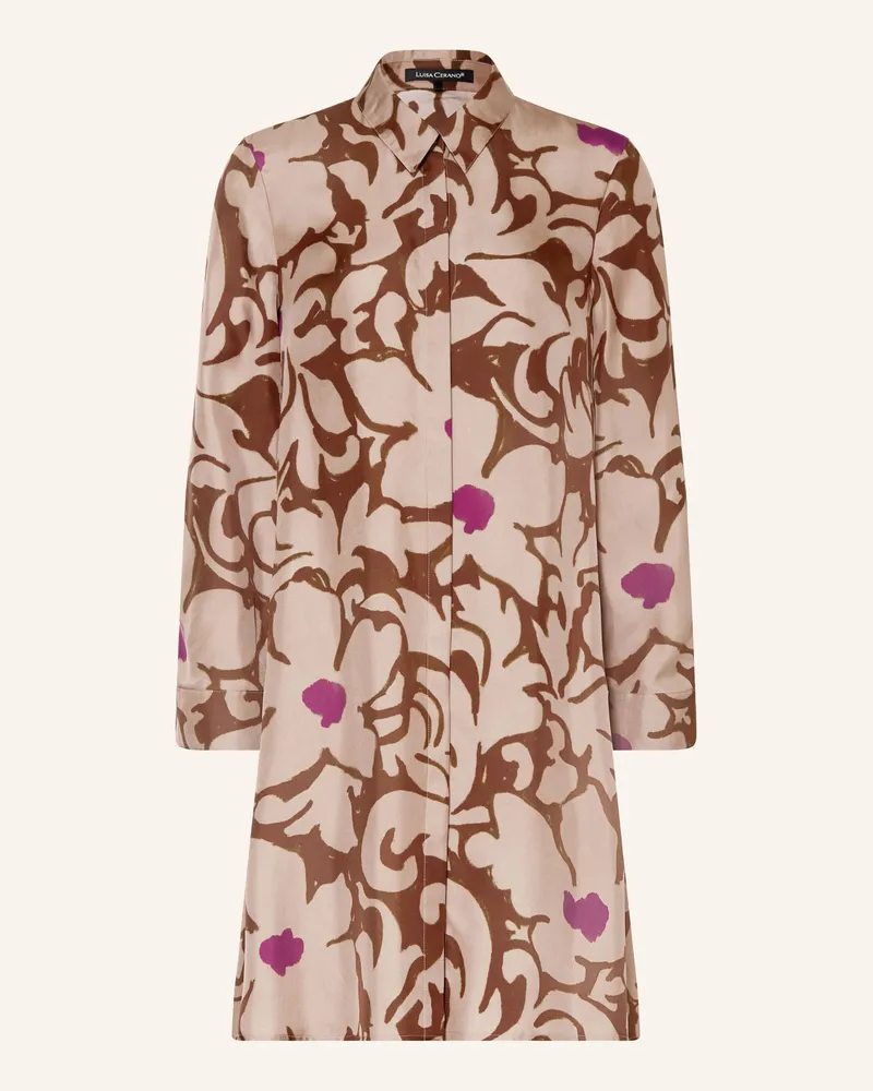 Luisa Cerano Hemdblusenkleid Aus Seide braun Hellbraun