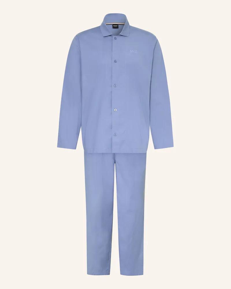 HUGO BOSS Schlafanzug Chris Mit Geschenkbox blau Hellblau