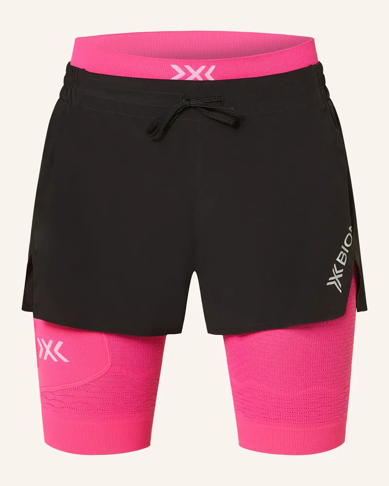 X-Bionic 2-In-1-Laufshorts Effektor schwarz Schwarz