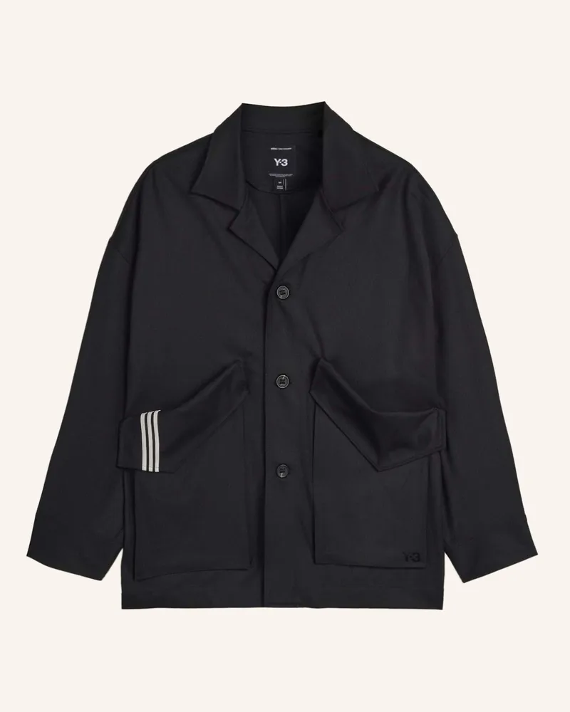 Y-3 Y-3 Chore Wollmantel schwarz Schwarz