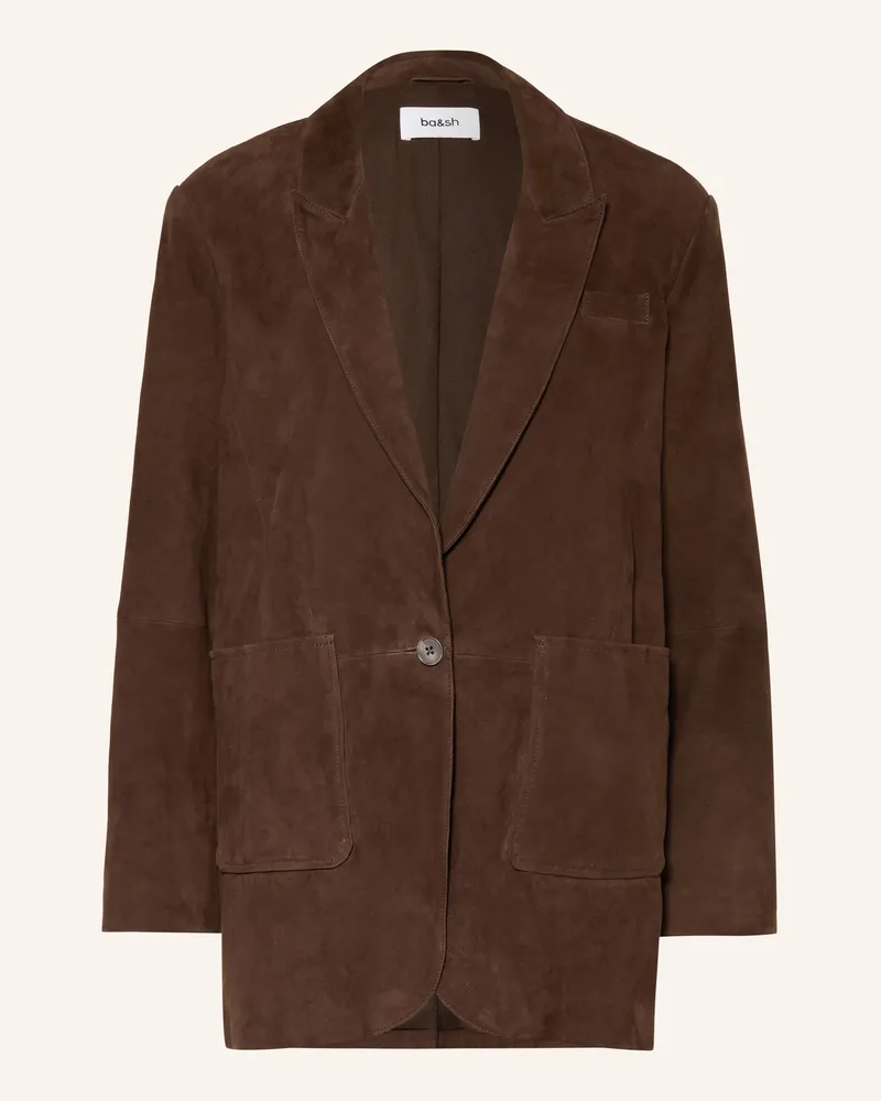 ba&sh Lederjacke Mosty braun Dunkelbraun