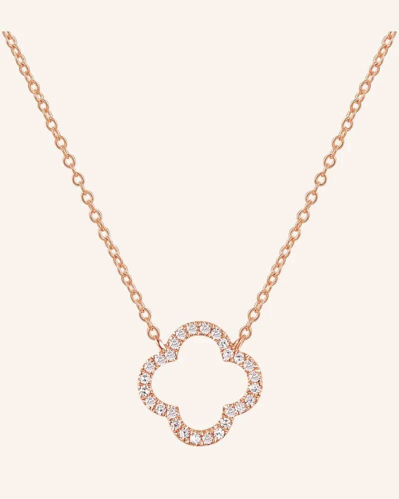 Leaf Halskette Clover Aus 18 Karat Roségold Mit Diamanten rosegold Roségold