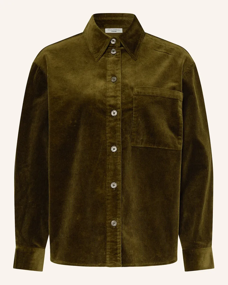 Marc O'Polo Cord-Overshirt gruen Oliv