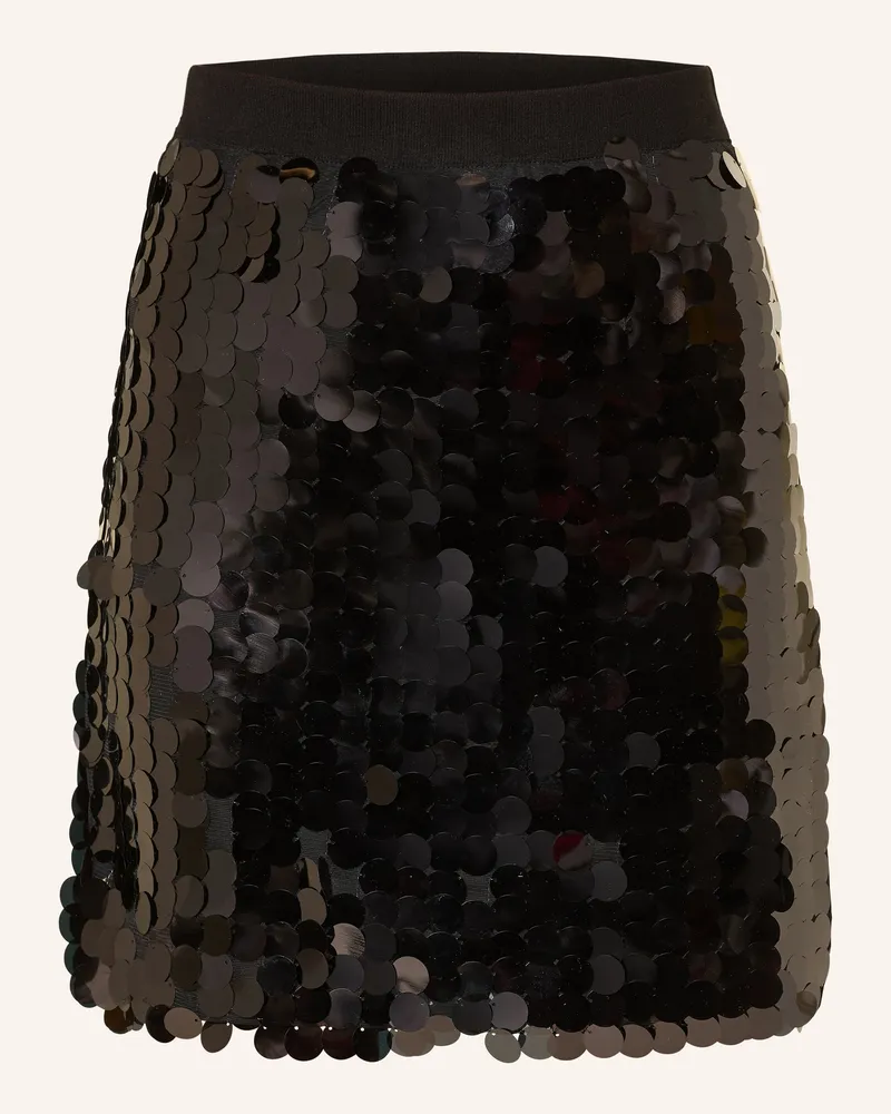 Oui  Rock mit Pailletten Schwarz
