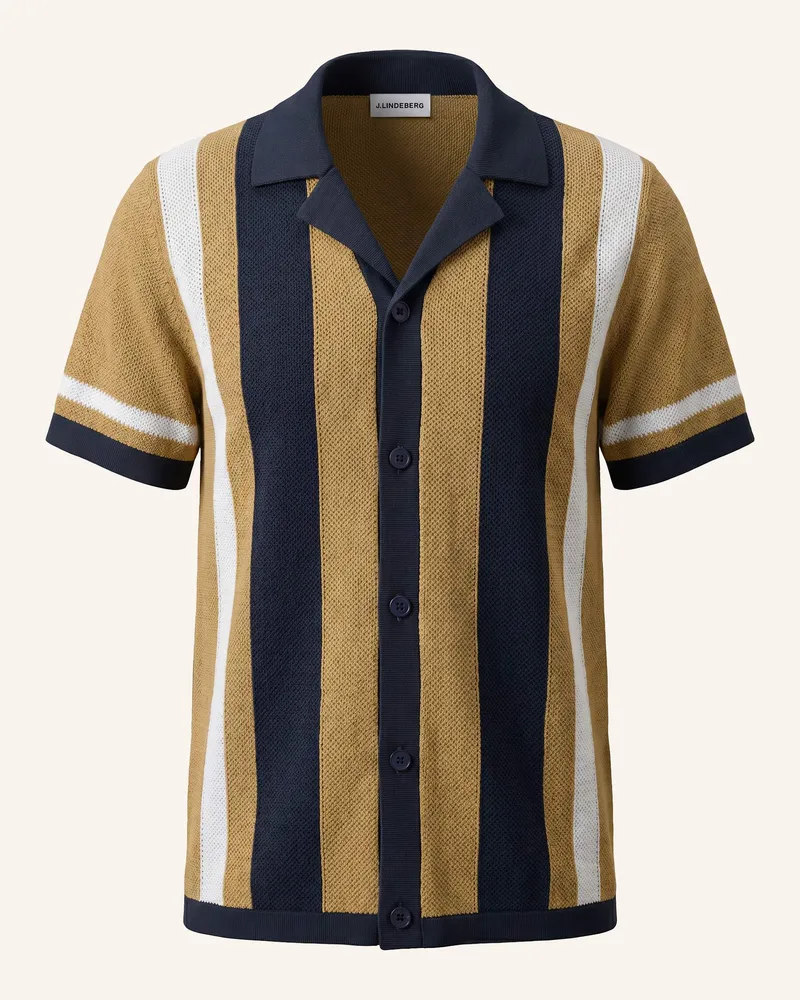 J.Lindeberg Strick‑Polo beige Camel