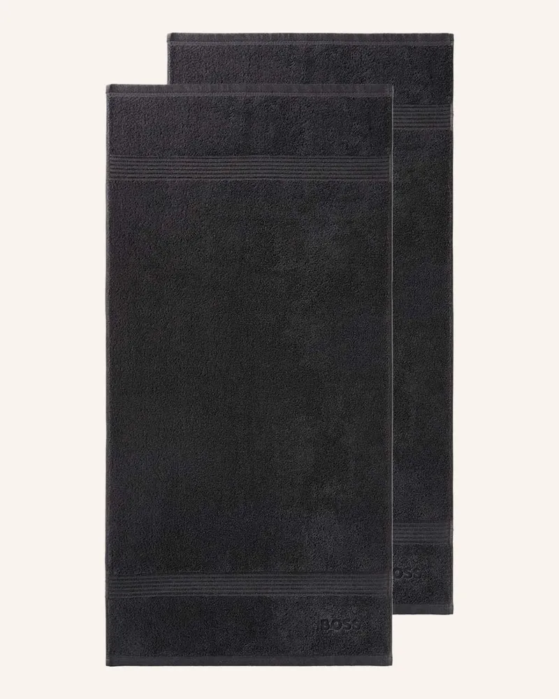 HUGO BOSS Handtuch 2er Set Loft schwarz Schwarz
