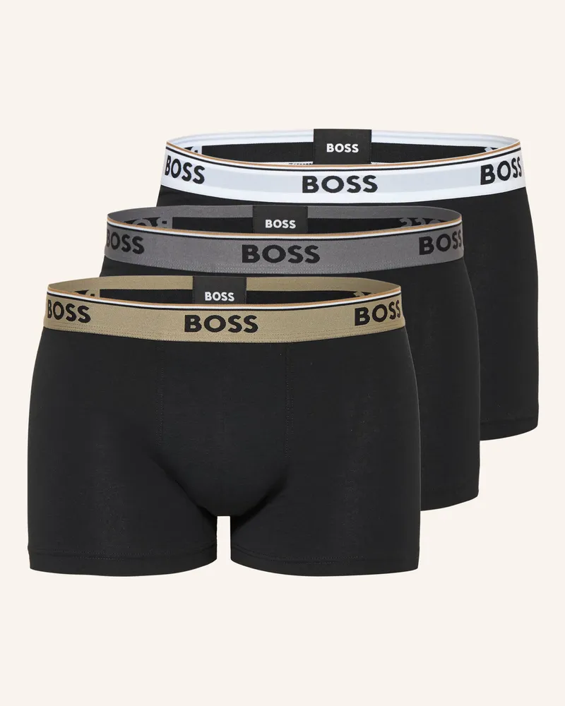HUGO BOSS 3er-Pack Boxershorts Power schwarz Schwarz