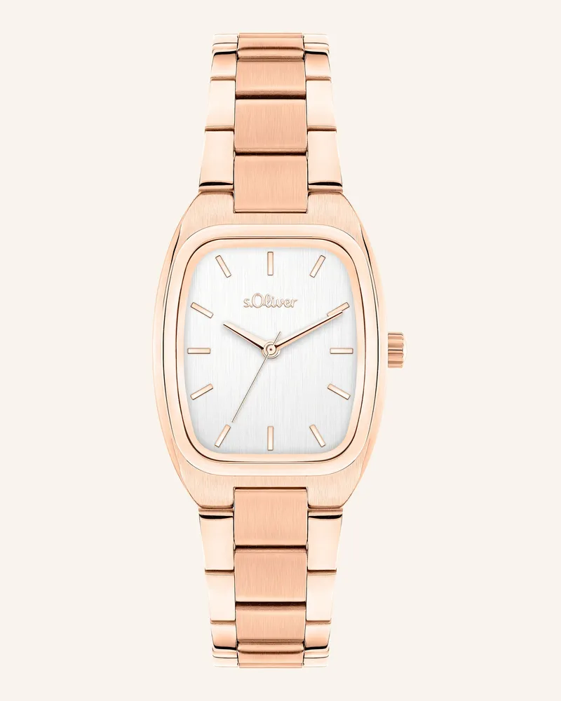S.Oliver Armbanduhr  Aus  Edelstahl rosegold Roségold