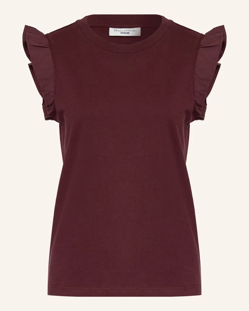 Marc O'Polo Top Mit Rüschen rot Dunkelrot