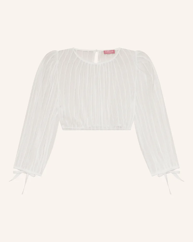 Krüger Dirndlbluse Lauryna Aus Mesh weiss Weiss