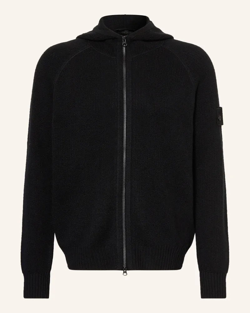 Stone Island Strickjacke GHOST aus Cashmere Schwarz