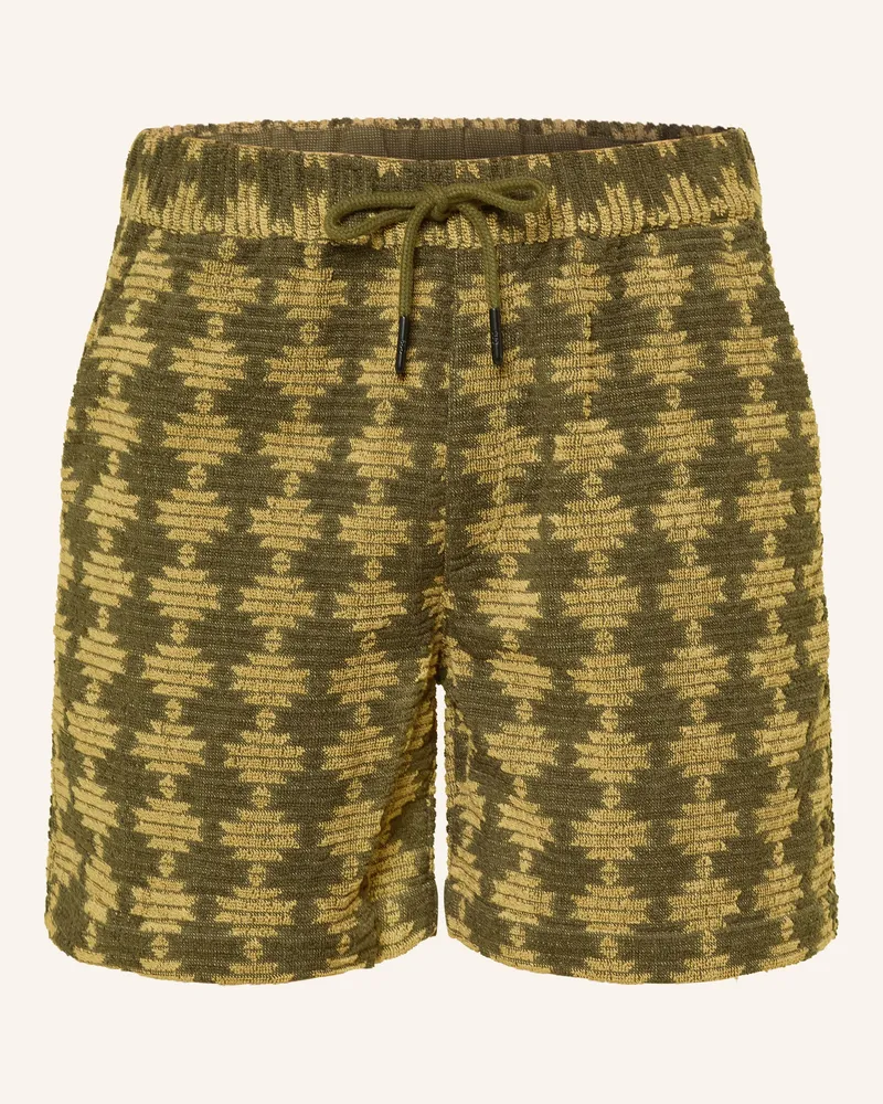 OAS Frotteeshorts Forti Porto gelb Dunkelgrün