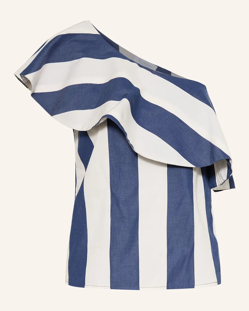 Rich&Royal One-Shoulder-Bluse Mit Volants blau Dunkelblau