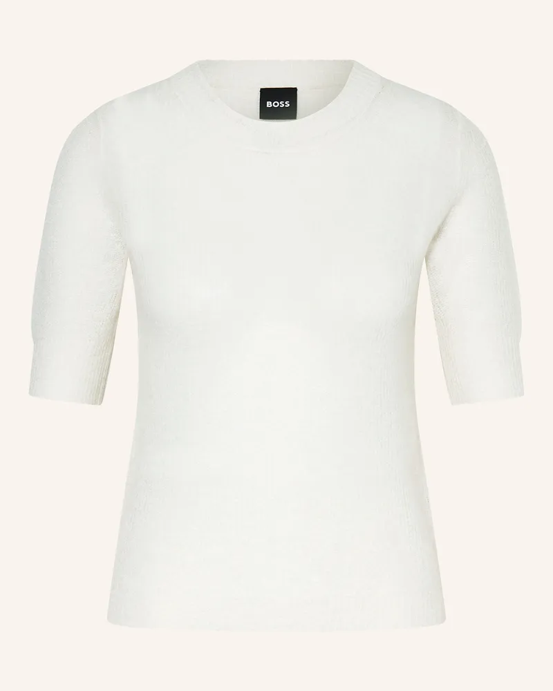 HUGO BOSS Strickshirt FUSIONANA Ecru