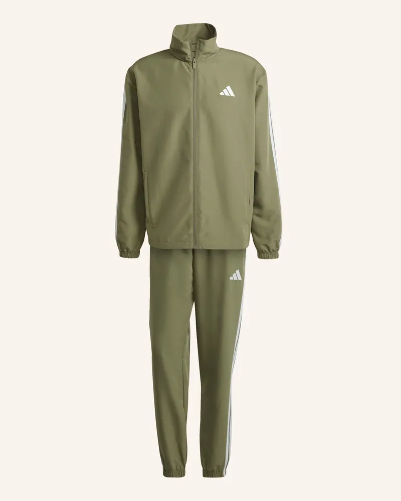 adidas 3-Streifen Woven Trainingsanzug gruen Grün