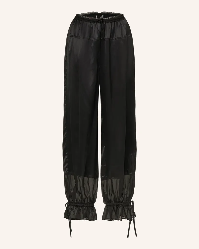 Ulla Johnson Satinhose Camile Aus Seide schwarz Schwarz