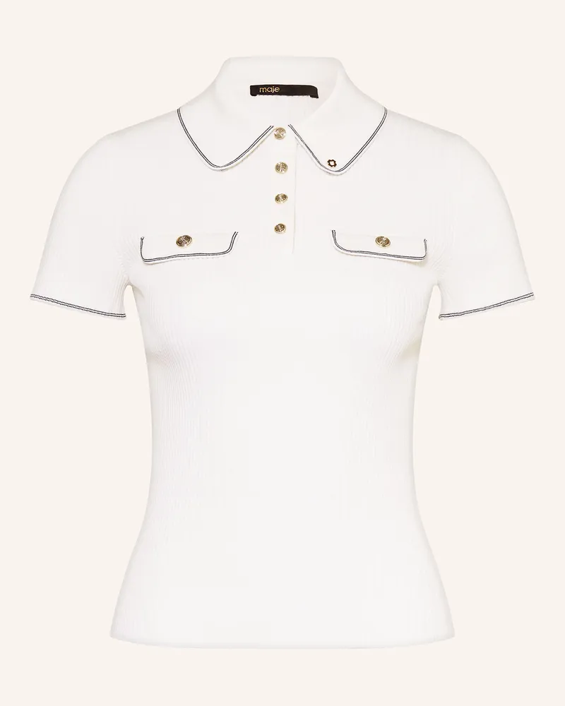 Maje Strick-Poloshirt weiss Ecru