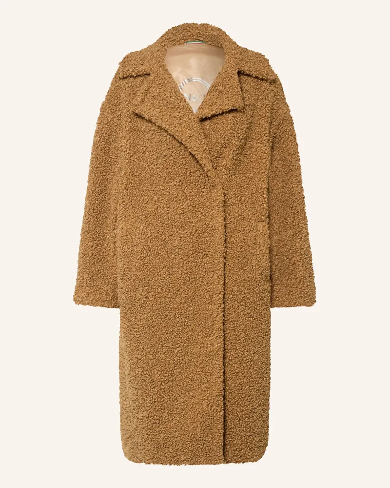 No. 1 Como Teddyfell-Mantel Cortona beige Cognac