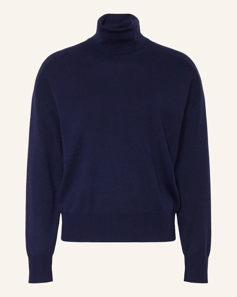 windsor. Rollkragenpullover Aus Merinowolle blau Dunkelblau