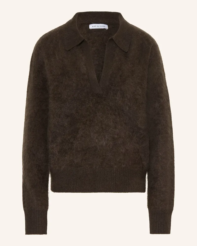 Mrs & HUGS Cashmere-Pullover braun Dunkelbraun