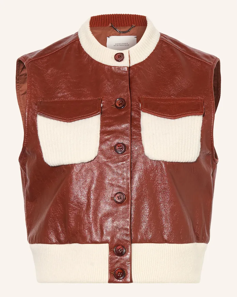 Dorothee Schumacher Lederweste It's A Match Im Materialmix rot Dunkelrot