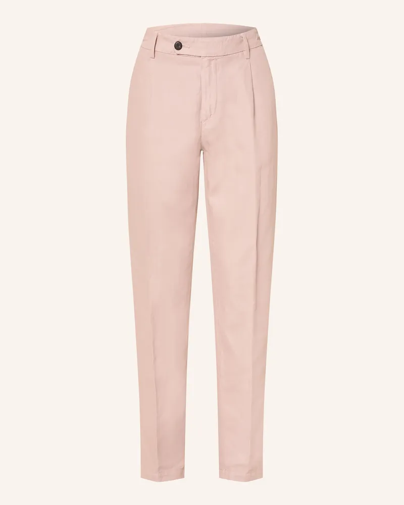 Eleventy Chino Extra Slim Fit Mit Leinen rosa Altrosa