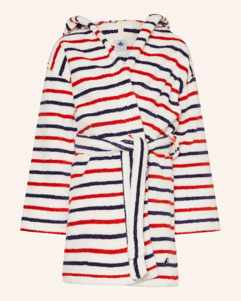 Petit Bateau Bademantel Mit Kapuze weiss Weiss