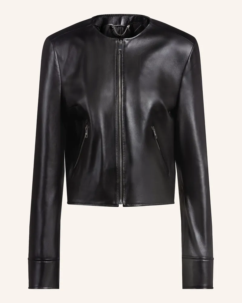 HUGO BOSS Lederjacke SADENITA Schwarz
