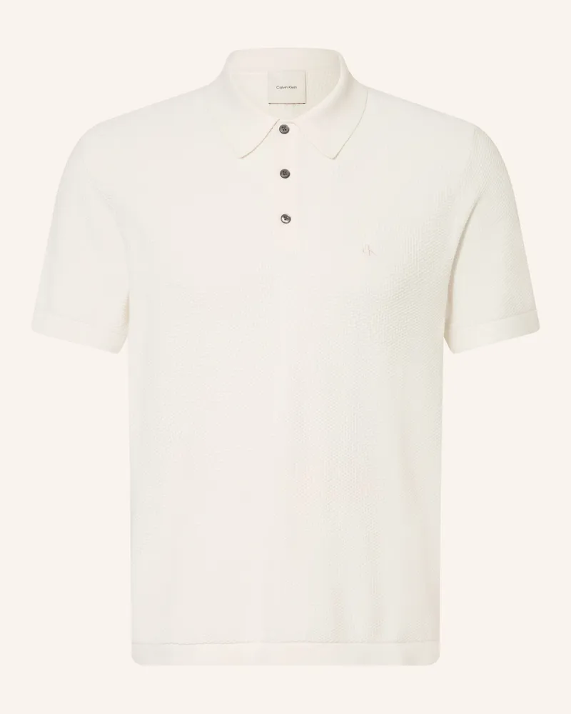 Calvin Klein Piqué-Poloshirt weiss Creme
