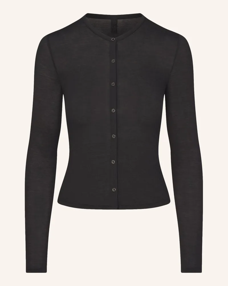 SKIMS Lounge-Jacke Sheer Modal schwarz Onyx