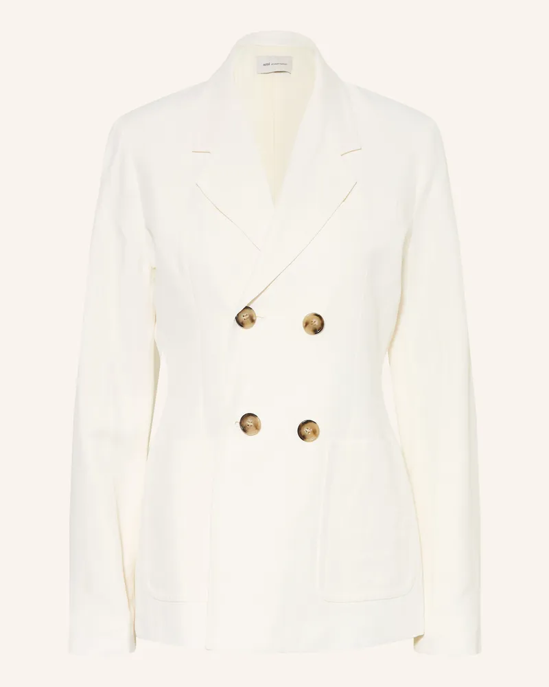 AMI Paris Blazer mit Leinen Creme