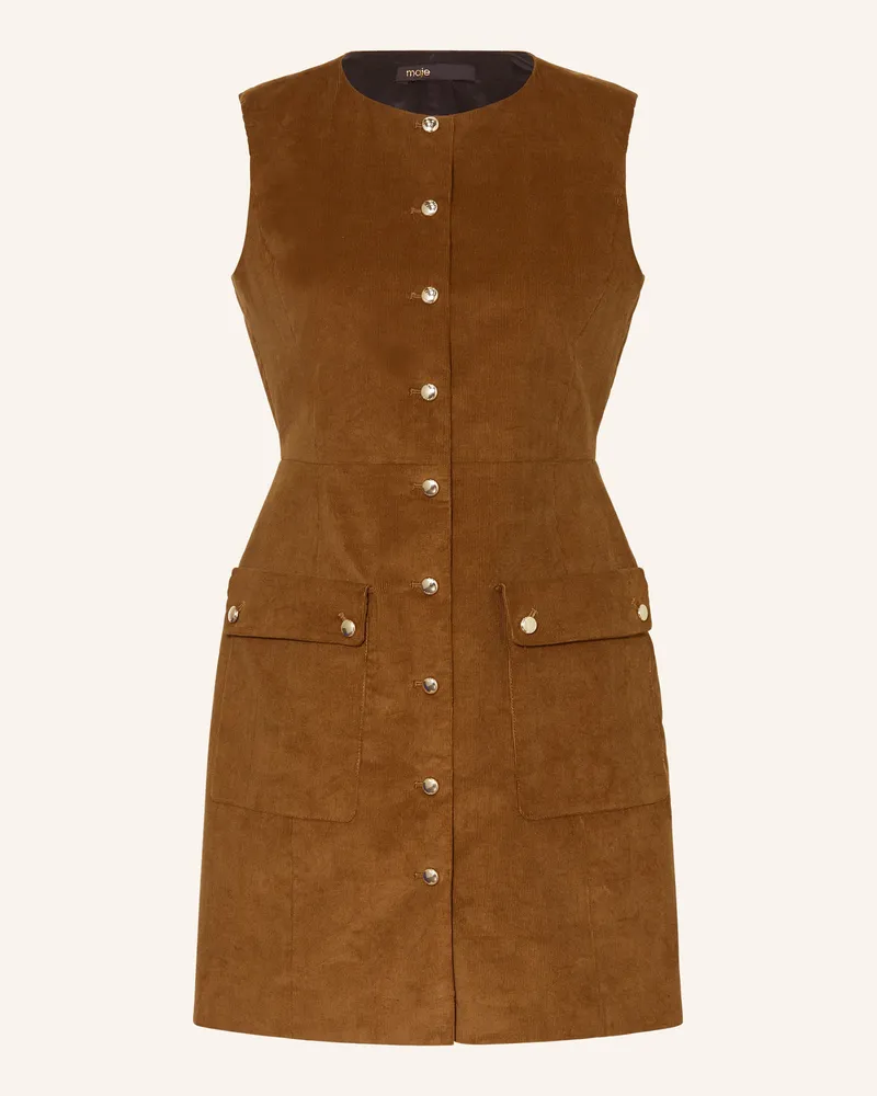 Maje Cordkleid Cognac
