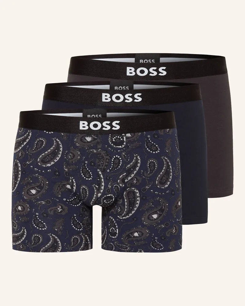 HUGO BOSS 3er-Pack Boxershorts ONE Dunkelgrau