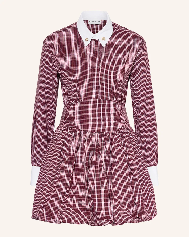 Claudie Pierlot Hemdblusenkleid Dunkelrot