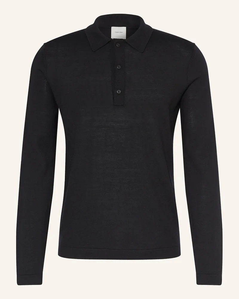 Calvin Klein Strick-Poloshirt Schwarz