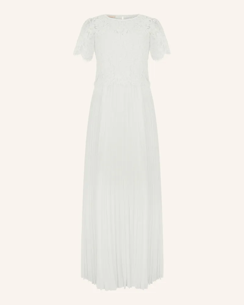 Apart Set: Abendkleid Und Blusenshirt Aus Spitze weiss Creme