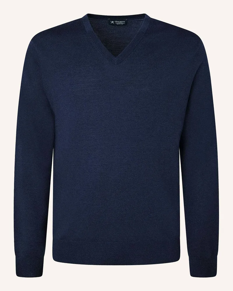 Hackett Pullover GMD MERINO SILK V NCK Dunkelblau