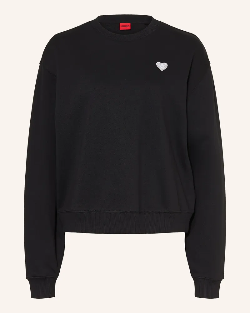 HUGO BOSS Sweatshirt Deroxina schwarz Schwarz