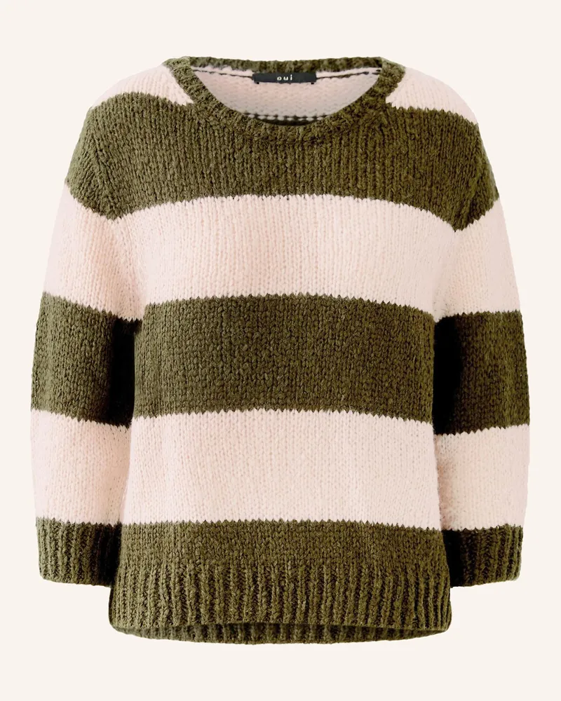 Oui  Pullover mit 3/4-Arm Khaki