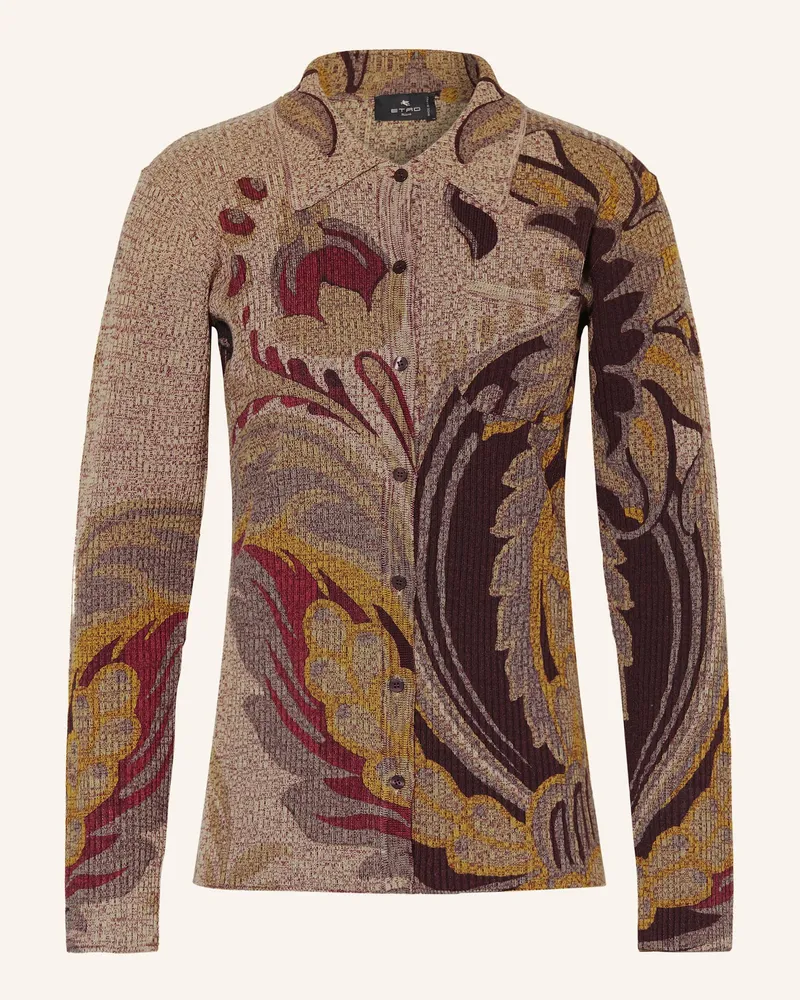Etro Strickjacke braun Dunkellila