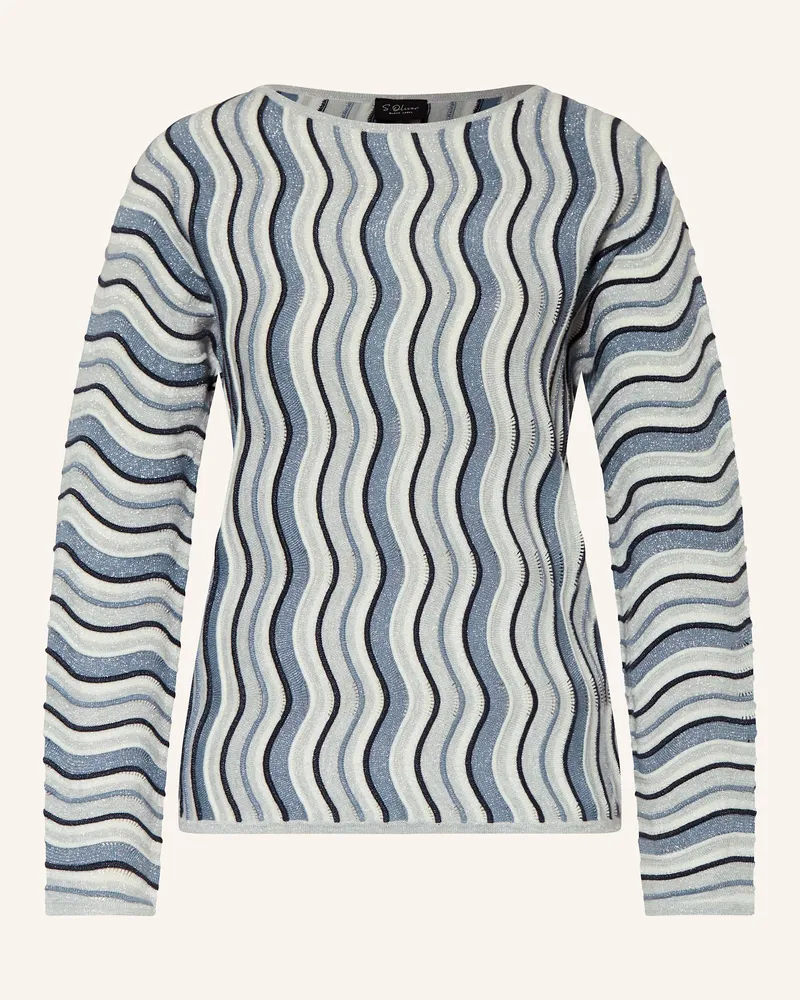 S.Oliver Pullover Mit Glitzergarn blau Hellgrau