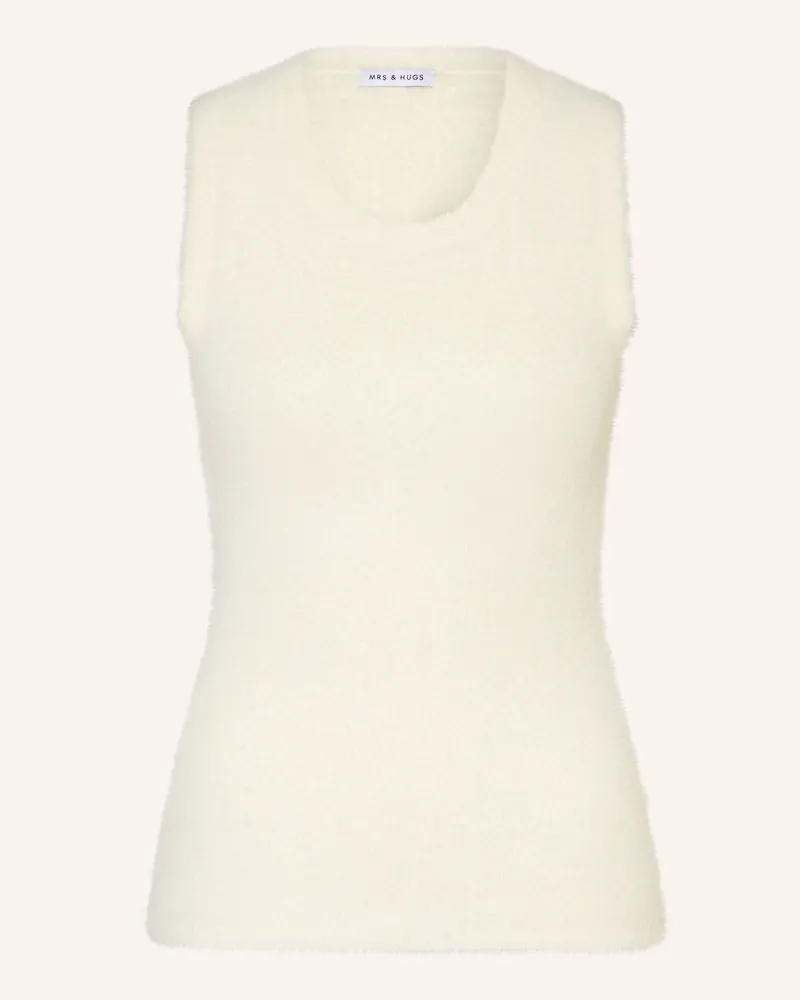 Mrs & HUGS Stricktop weiss Ecru
