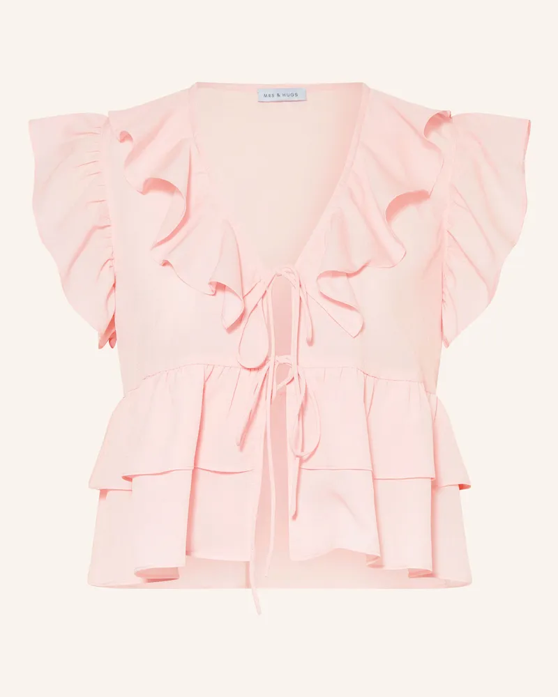 Mrs & HUGS Bluse Mit Volants rosa Rosa