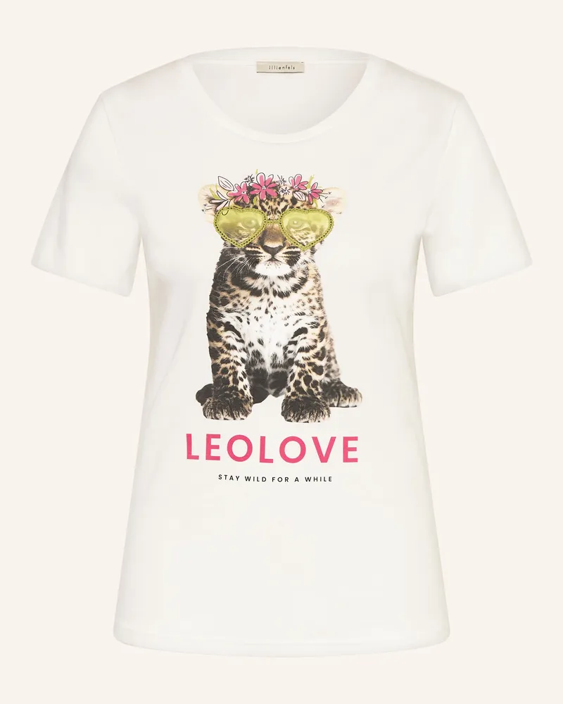 lilienfels T-Shirt Leo Love Mit Schmucksteinen weiss Creme