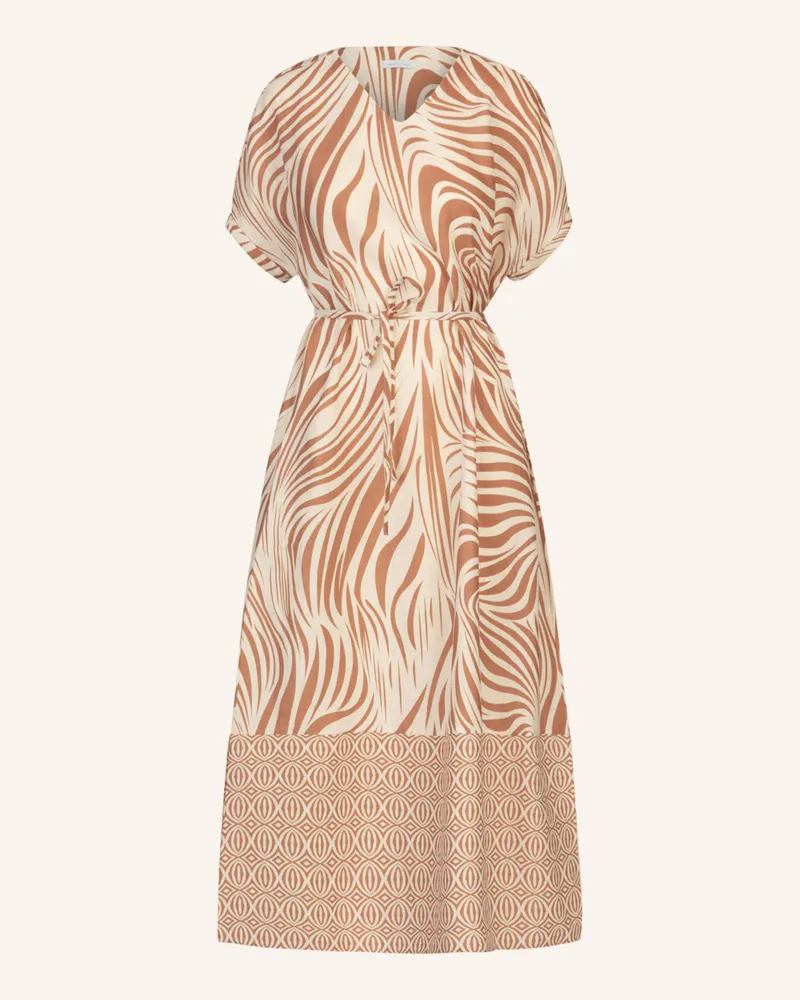 Mint & Mia Langes Leinen Kleid braun Creme