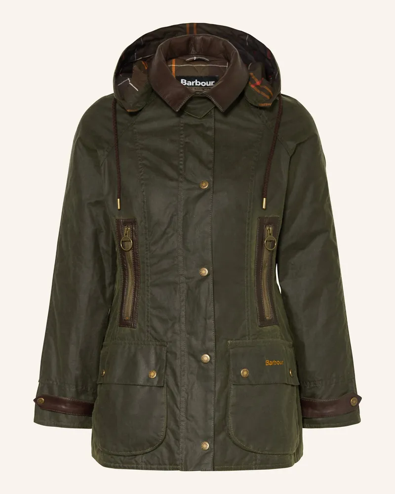 Barbour Fieldjacket IVY mit abnehmbarer Kapuze Dunkelgrün