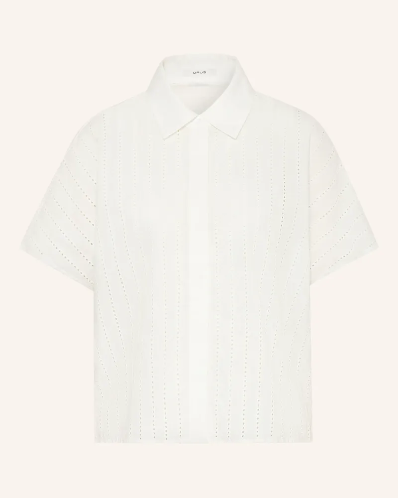 OPUS Hemdbluse Fydra Aus Lochspitze weiss Weiss