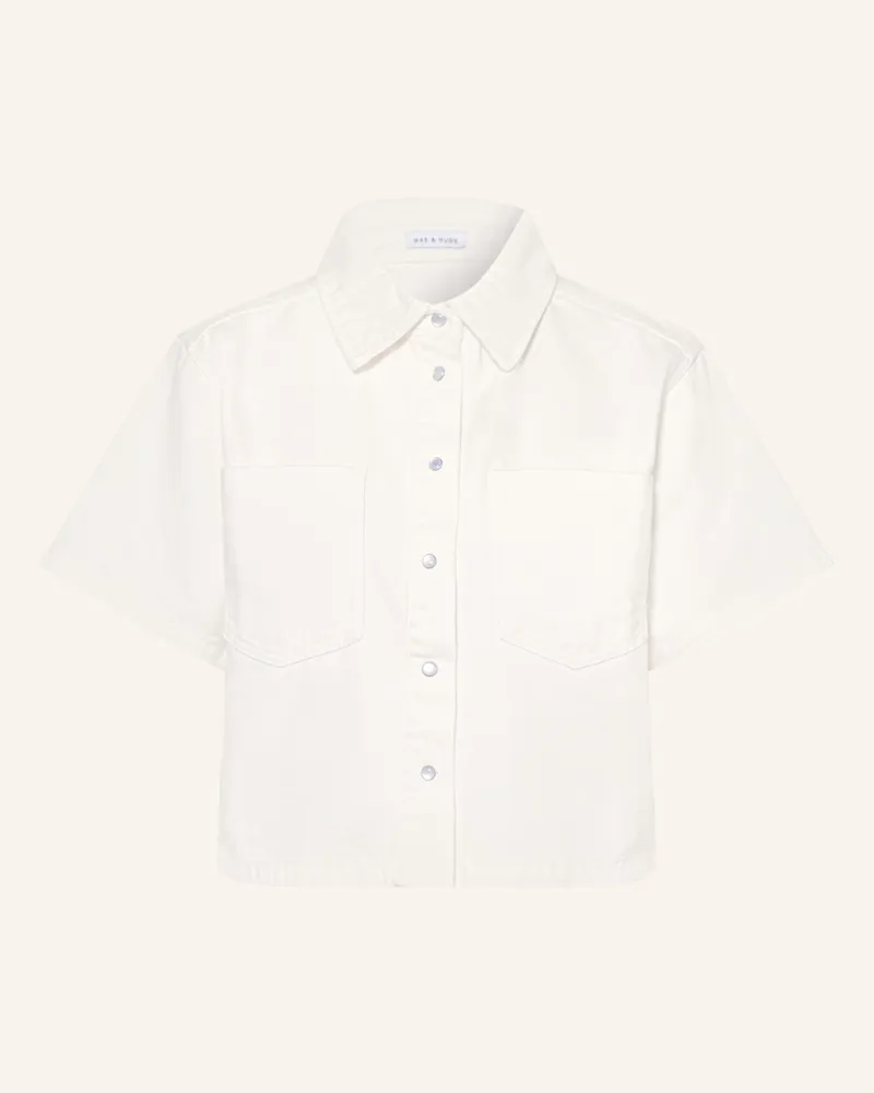 Mrs & HUGS Jeansbluse weiss Weiss