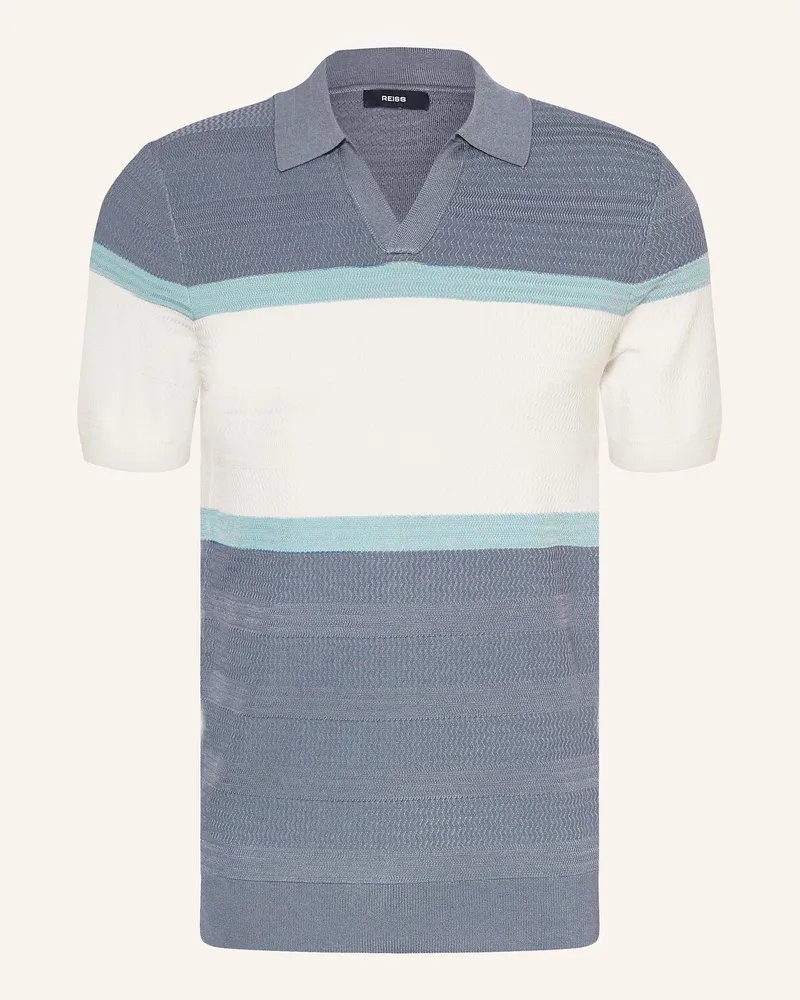 Reiss Strick-Poloshirt JEFFERSON Blaugrau
