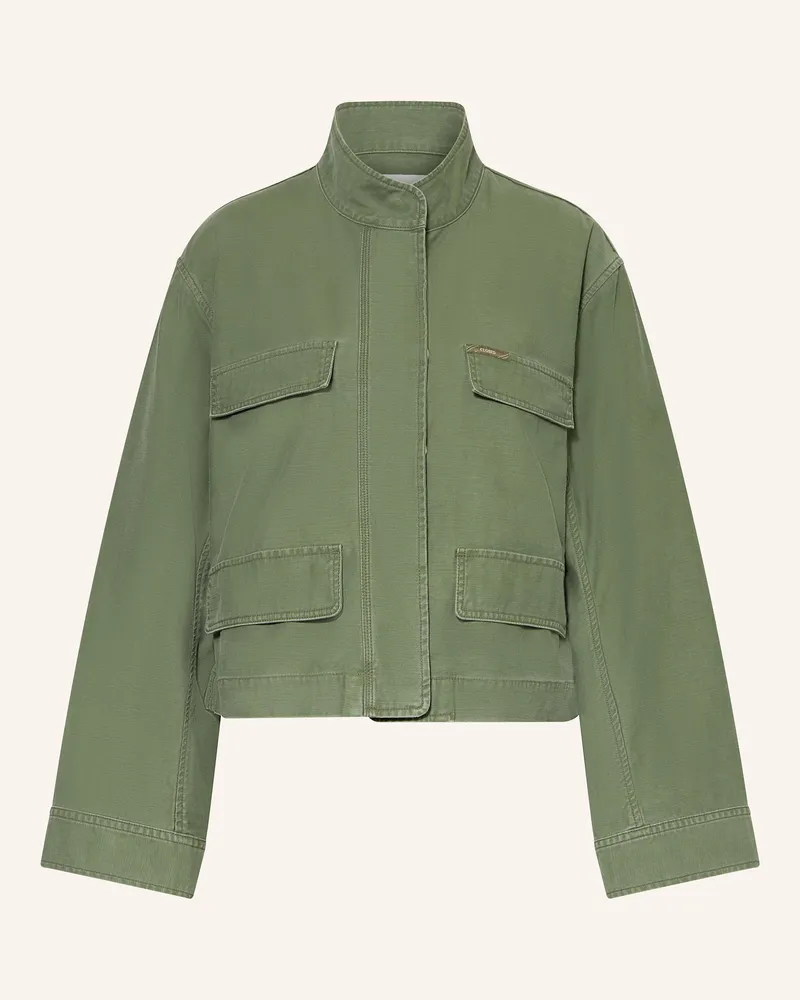 Closed Cropped-Fieldjacket Oliv